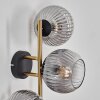 Koyoto Wandleuchte Glas 15 cm Gold, Schwarz, 3-flammig