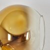 Ripoll Wandleuchte Glas 15 cm Gold, Schwarz, 3-flammig