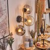 Ripoll Wandleuchte Glas 15 cm Gold, Schwarz, 3-flammig