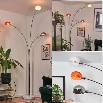 Nikkala Stehleuchte Chrom, Weiß, 3-flammig
