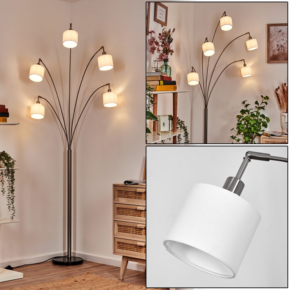 Bassagoda Stehleuchte Nickel-Matt, Schwarz, 5-flammig main product photo