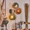Ripoll Wandleuchte Glas 15 cm Gold, Schwarz, 3-flammig