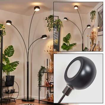 Nikkala Stehleuchte Chrom, Schwarz, 3-flammig Nikkala Stehleuchte Chrom, Schwarz, 3-flammig