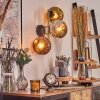 Ripoll Wandleuchte Glas 15 cm Gold, Schwarz, 3-flammig