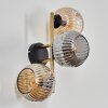 Ripoll Wandleuchte Glas 15 cm Gold, Schwarz, 3-flammig