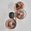 Ripoll Wandleuchte Glas 15 cm Gold, Schwarz, 3-flammig
