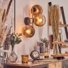 Ripoll Wandleuchte Glas 15 cm Gold, Schwarz, 3-flammig