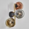Ripoll Wandleuchte Glas 15 cm Gold, Schwarz, 3-flammig