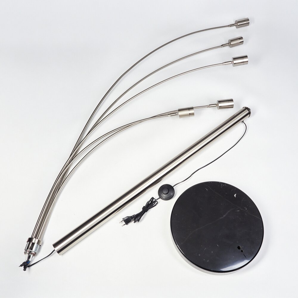 Codecreo Stehleuchte Nickel-Matt, Schwarz, 5-flammig