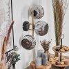 Ripoll Wandleuchte Glas 15 cm Gold, Schwarz, 3-flammig
