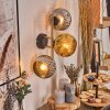Ripoll Wandleuchte Glas 15 cm Gold, Schwarz, 3-flammig