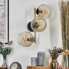 Ripoll Wandleuchte Glas 15 cm Gold, Schwarz, 3-flammig