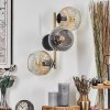 Ripoll Wandleuchte Glas 15 cm Gold, Schwarz, 3-flammig