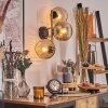 Ripoll Wandleuchte Glas 15 cm Gold, Schwarz, 3-flammig