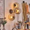 Ripoll Wandleuchte Glas 15 cm Gold, Schwarz, 3-flammig