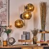 Ripoll Wandleuchte Glas 15 cm Gold, Schwarz, 3-flammig