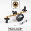 Ripoll Wandleuchte Glas 15 cm Gold, Schwarz, 3-flammig