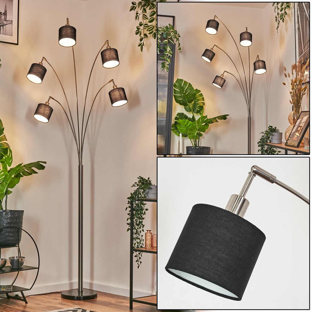Bassagoda Stehleuchte Nickel-Matt, Schwarz, 5-flammig main product photo