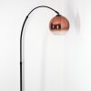Koyoto Bogenlampe Glas 20 cm Schwarz, 1-flammig