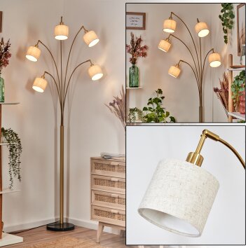 Bassagoda Stehleuchte Messing, Schwarz, 5-flammig