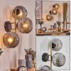 Ripoll Wandleuchte Glas 15 cm Gold, Schwarz, 3-flammig