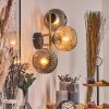 Ripoll Wandleuchte Glas 15 cm Gold, Schwarz, 3-flammig