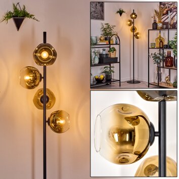 Ripoll Stehleuchte Glas 15 cm Gold, Klar, 4-flammig