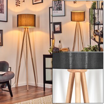 Soungou Stehleuchte 38 cm Holz hell, Weiß, 1-flammig