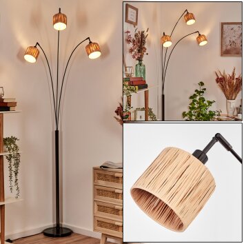 Granja Stehleuchte Chrom, Schwarz, 3-flammig