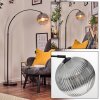 Koyoto Bogenstehlampe Glas 25 cm Schwarz, 1-flammig