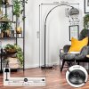 Koyoto Bogenstehlampe Glas 25 cm Schwarz, 1-flammig