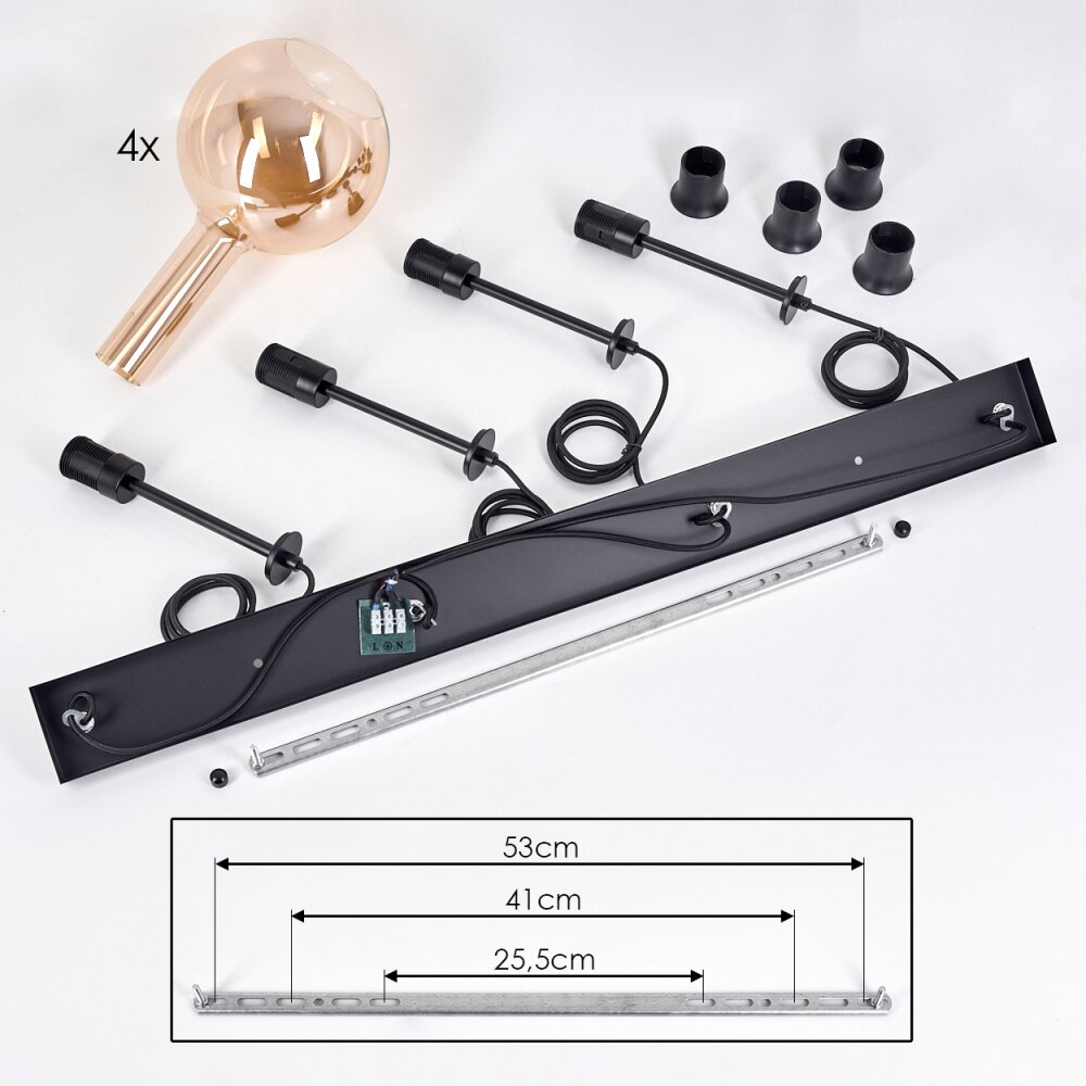 Tador Hängeleuchte Schwarz, 4-flammig