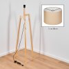 Soungou Stehleuchte 38 cm Naturfarben, Schwarz, 1-flammig