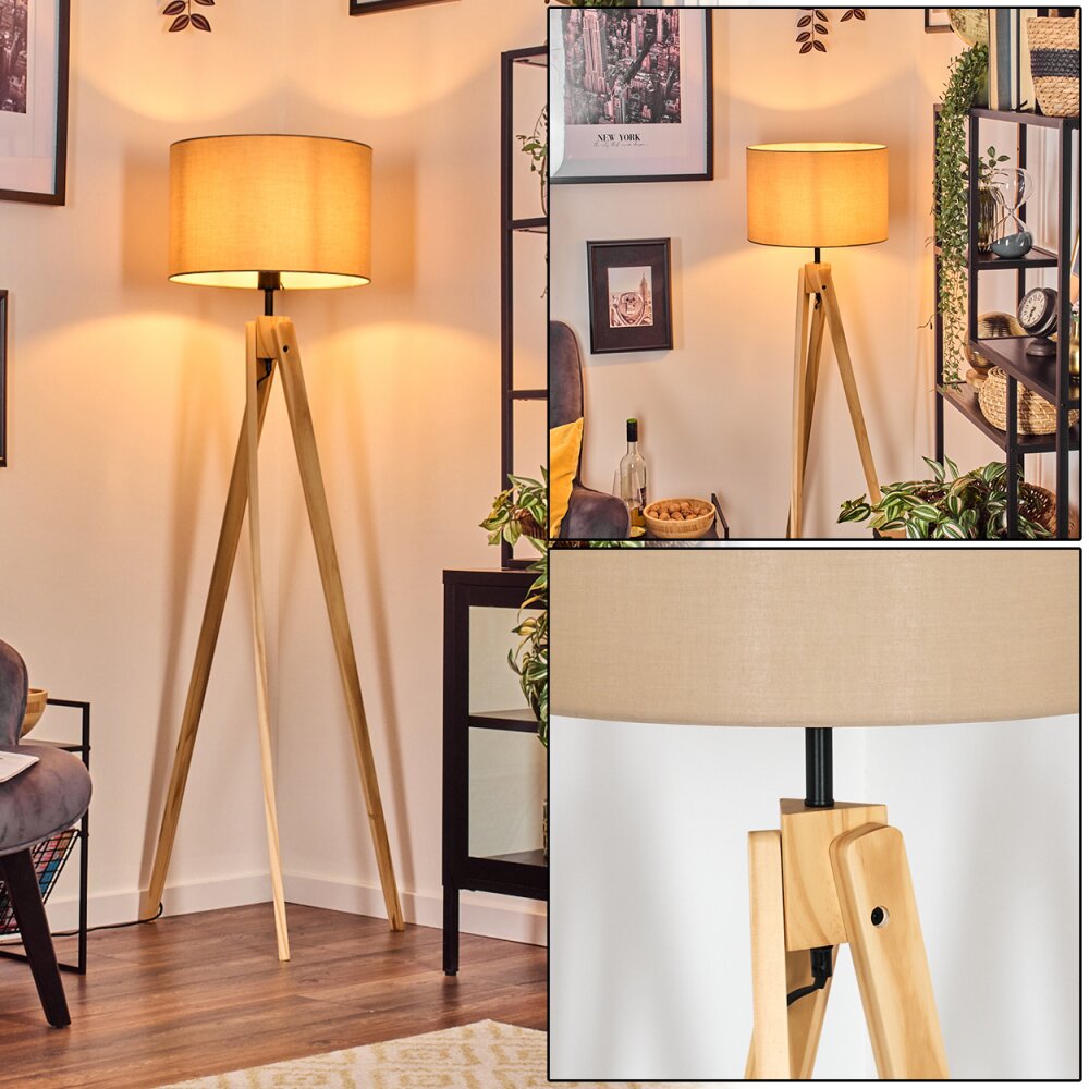 Soungou Stehleuchte 38 cm Naturfarben, Schwarz, 1-flammig main product photo