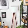 Soungou Stehleuchte 38 cm Chrom, Holz dunkel, 1-flammig