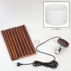 Soungou Stehleuchte 38 cm Chrom, Holz dunkel, 1-flammig