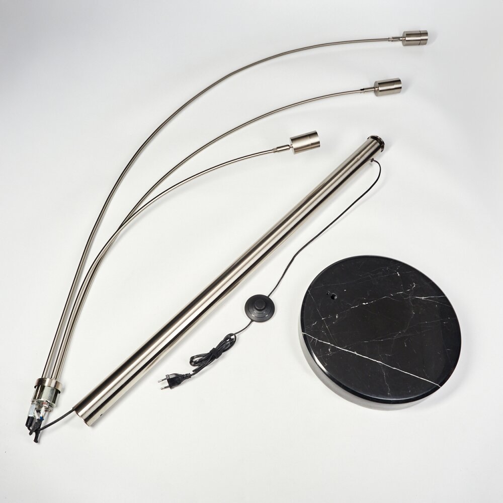 Codecreo Stehleuchte Nickel-Matt, Schwarz, 3-flammig