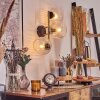 Ripoll Wandleuchte Glas 15 cm Gold, Schwarz, 3-flammig