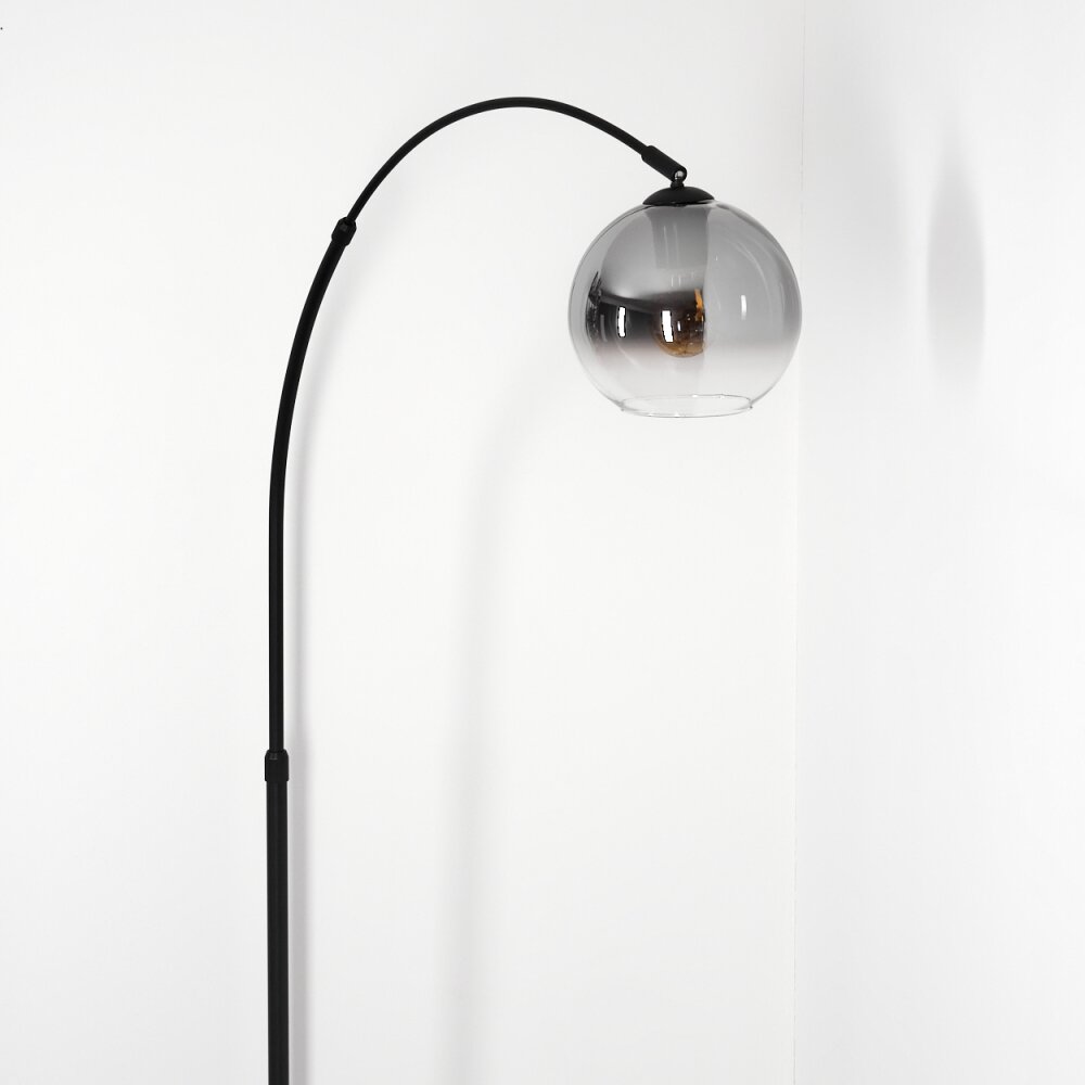 Koyoto Stehleuchte Glas 20 cm Schwarz, 1-flammig