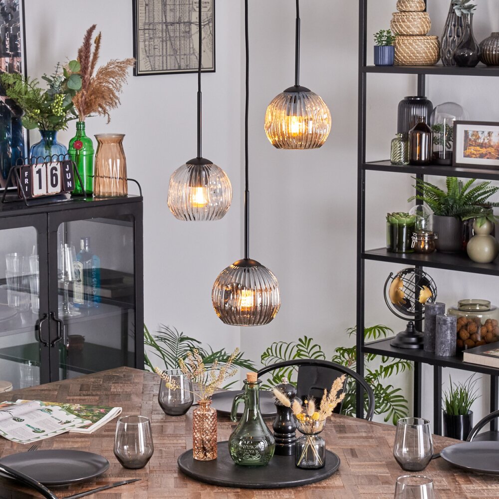 Ripoll Hängeleuchte Glas 15 cm Bernsteinfarben, Klar, Rauchfarben, 3-flammig main product photo