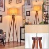 Soungou Stehleuchte 38 cm Chrom, Holz dunkel, 1-flammig