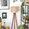 Soungou Stehleuchte 38 cm Chrom, Holz dunkel, 1-flammig