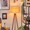 Soungou Stehleuchte 38 cm Chrom, Holz dunkel, 1-flammig