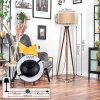 Soungou Stehleuchte 38 cm Chrom, Holz dunkel, 1-flammig