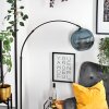 Koyoto Bogenlampe Glas 30 cm Schwarz, 1-flammig