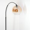 Koyoto Bogenlampe Glas 30 cm Schwarz, 1-flammig