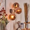 Koyoto Wandleuchte Glas 15 cm Gold, Schwarz, 3-flammig