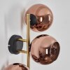 Koyoto Wandleuchte Glas 15 cm Gold, Schwarz, 3-flammig
