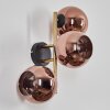 Koyoto Wandleuchte Glas 15 cm Gold, Schwarz, 3-flammig