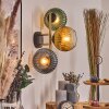 Koyoto Wandleuchte Glas 15 cm Gold, Schwarz, 3-flammig